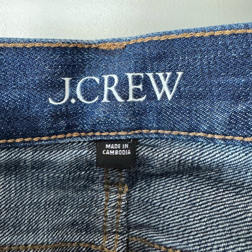 J. Crew High-Rise Wide-Leg Cuffed Jeans in Medium Blue - Picture 5 of 16